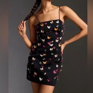 Butterfly Appliqué Mini Dress